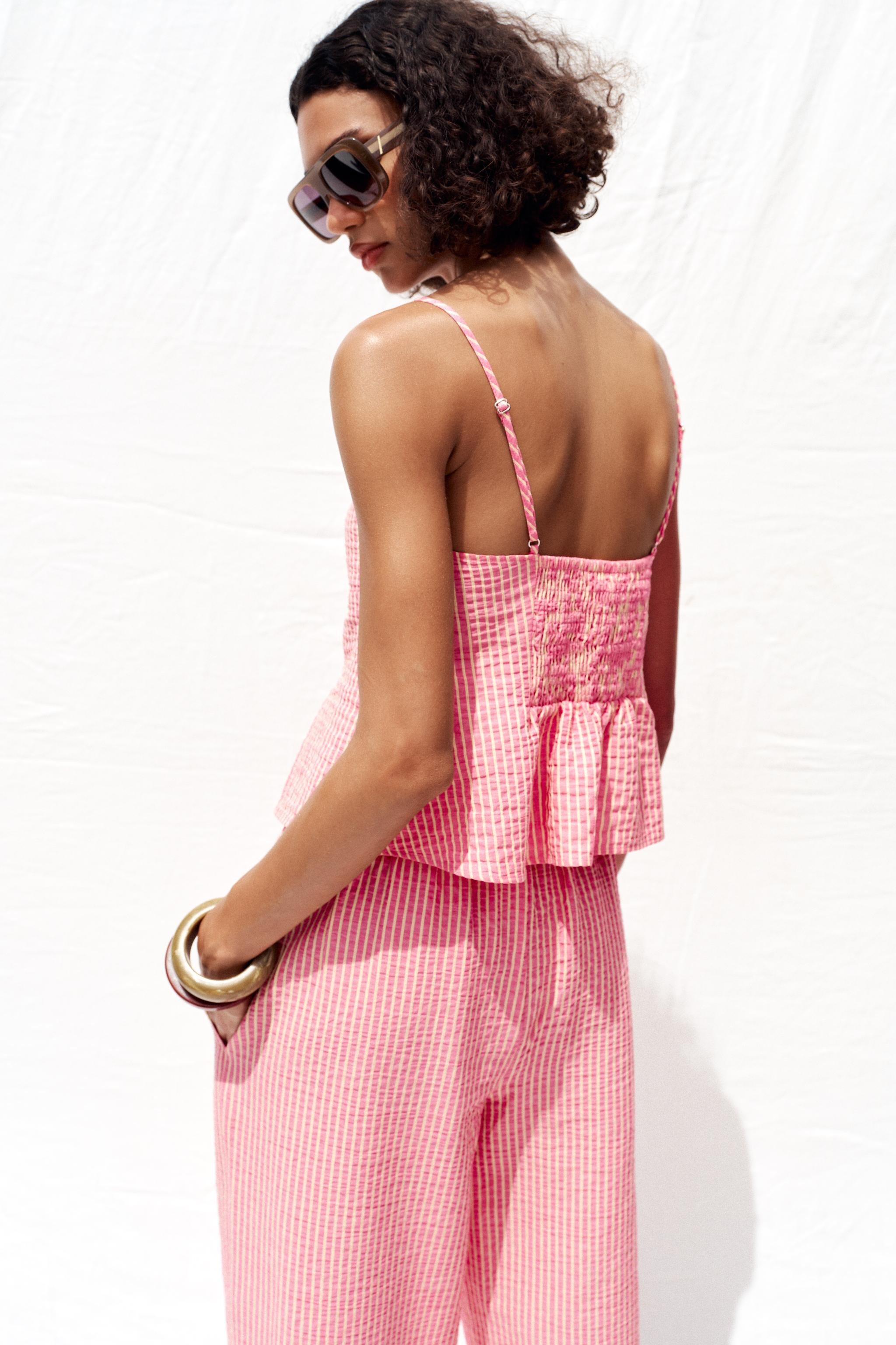 STRIPED TOP WITH BOWS | Zara UK