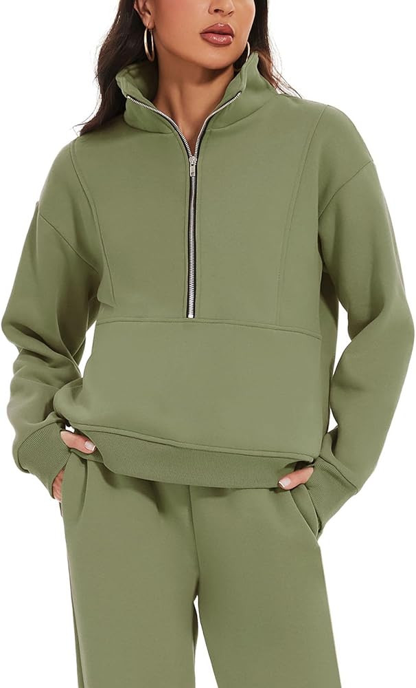 Eisctnd Womens Fleece 2 Piece Sweatsuit Lounge Set Long Sleeve Sweatshirt Jogger Pants Tracksuit ... | Amazon (US)