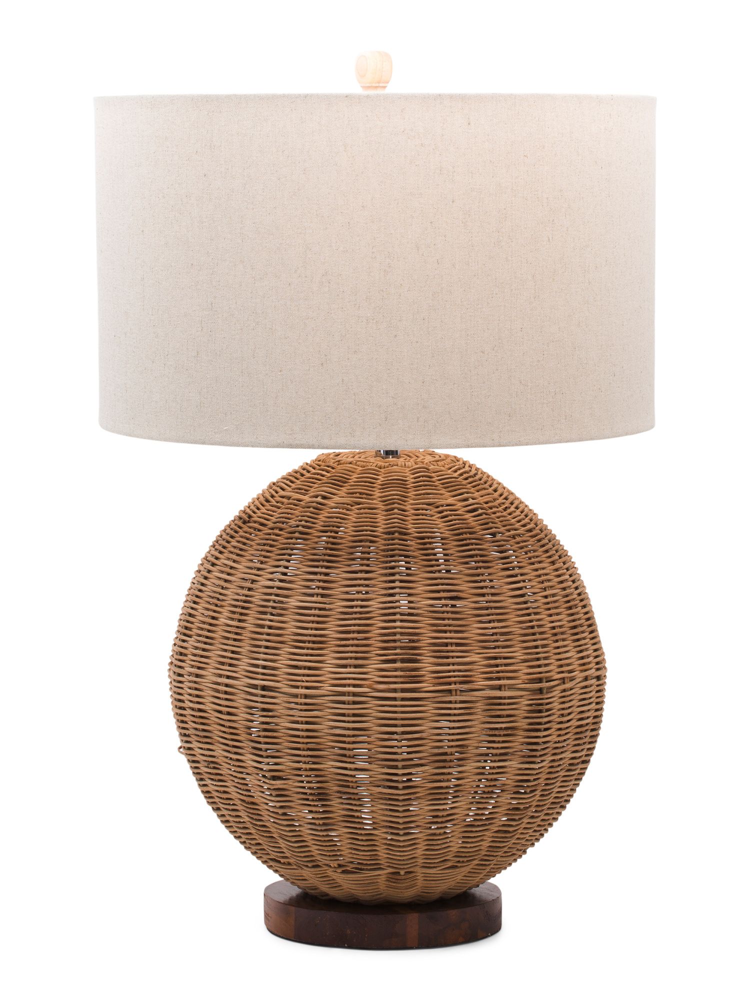 Rattan And Metal Lamp With Harp Shade | TJ Maxx