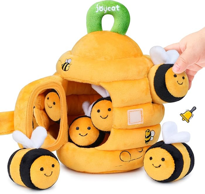 JoyCat Baby Toys 6-12 Months - Soft Baby Beehive with 5 Sensory Bees - Rattle, Crinkle Paper, Squ... | Amazon (US)