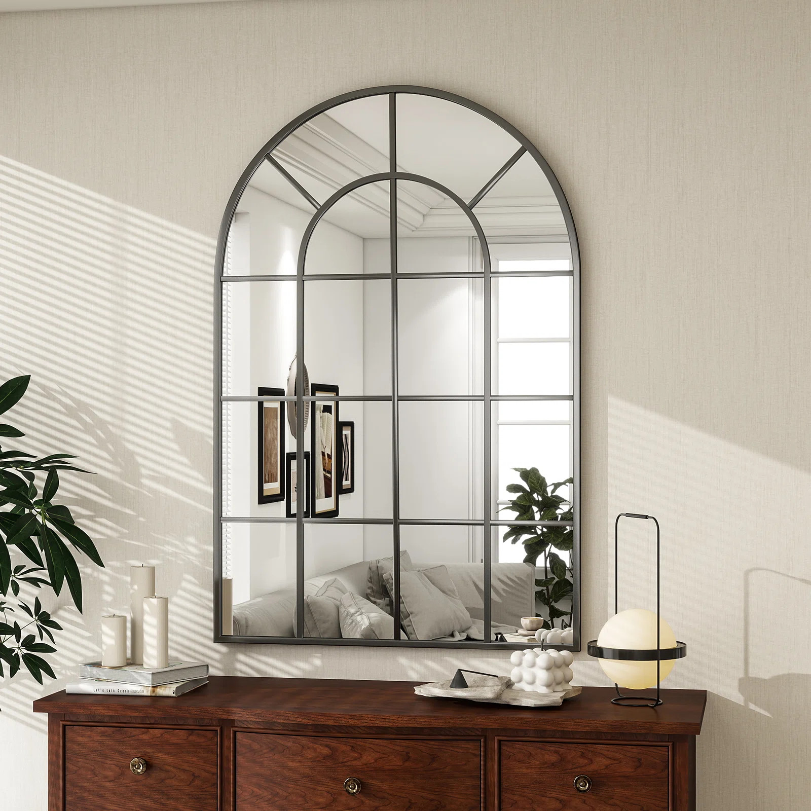 Arched Wall Mirror Aluminum Alloy Window Pannel Mirror Wall Decor | Wayfair North America