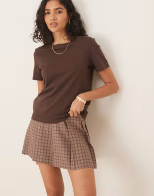 ASOS DESIGN tailored pleated mini skirt in check | ASOS | ASOS (Global)