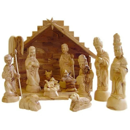 Carver's Art Traditional Olive Wood Nativity Set with Stable | Walmart (US)