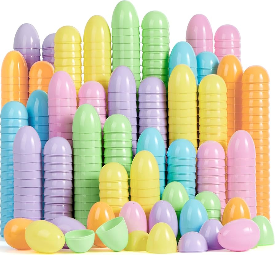 JOYIN 3.15" Pastel Easter Eggs, 50PCS Large Plastic Eggs, Empty Colorful Fillable Eggshells for E... | Amazon (US)