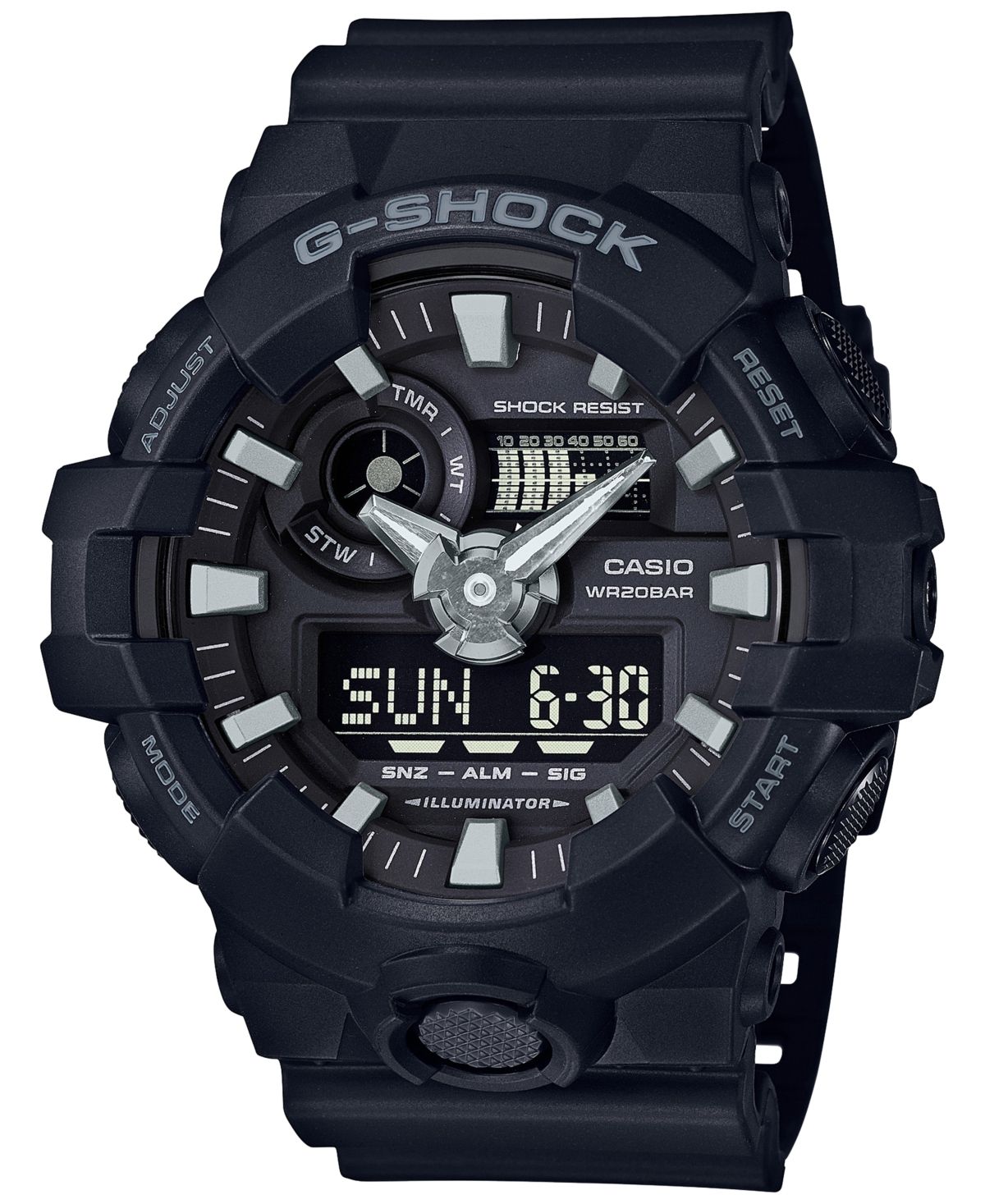 G-Shock Men's Analog-Digital Black Resin Strap Watch 53x58mm Ga-700-1B | Macys (US)