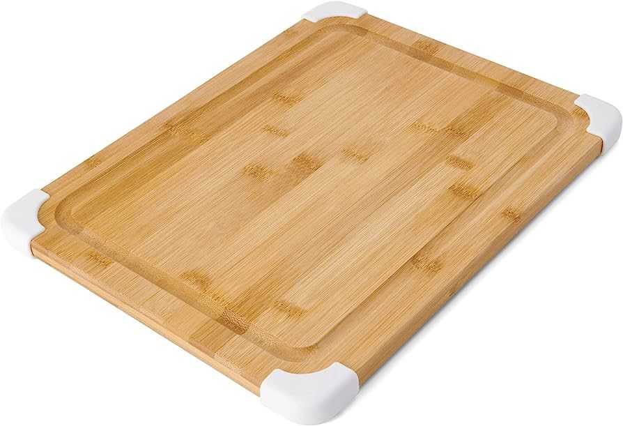 Farberware Nonslip Bamboo Cutting Board with Juice Groove, 11x14 Inch, White | Amazon (US)