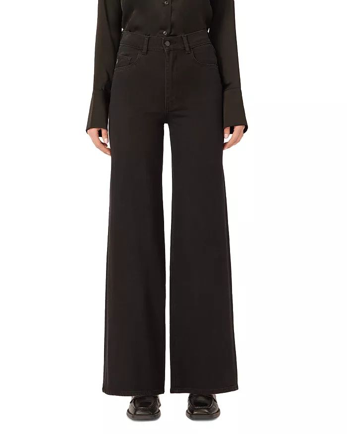 Hepburn High Rise Wide Leg Jeans in Jet Black | Bloomingdale's (US)