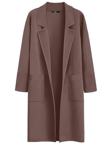 LILLUSORY Women's Long Dressy Cardigan Sweaters Fall Oversized Cozy Jacket Outfits 2025 Date Night Winter Trench Coats Nutmeg S | Amazon (US)