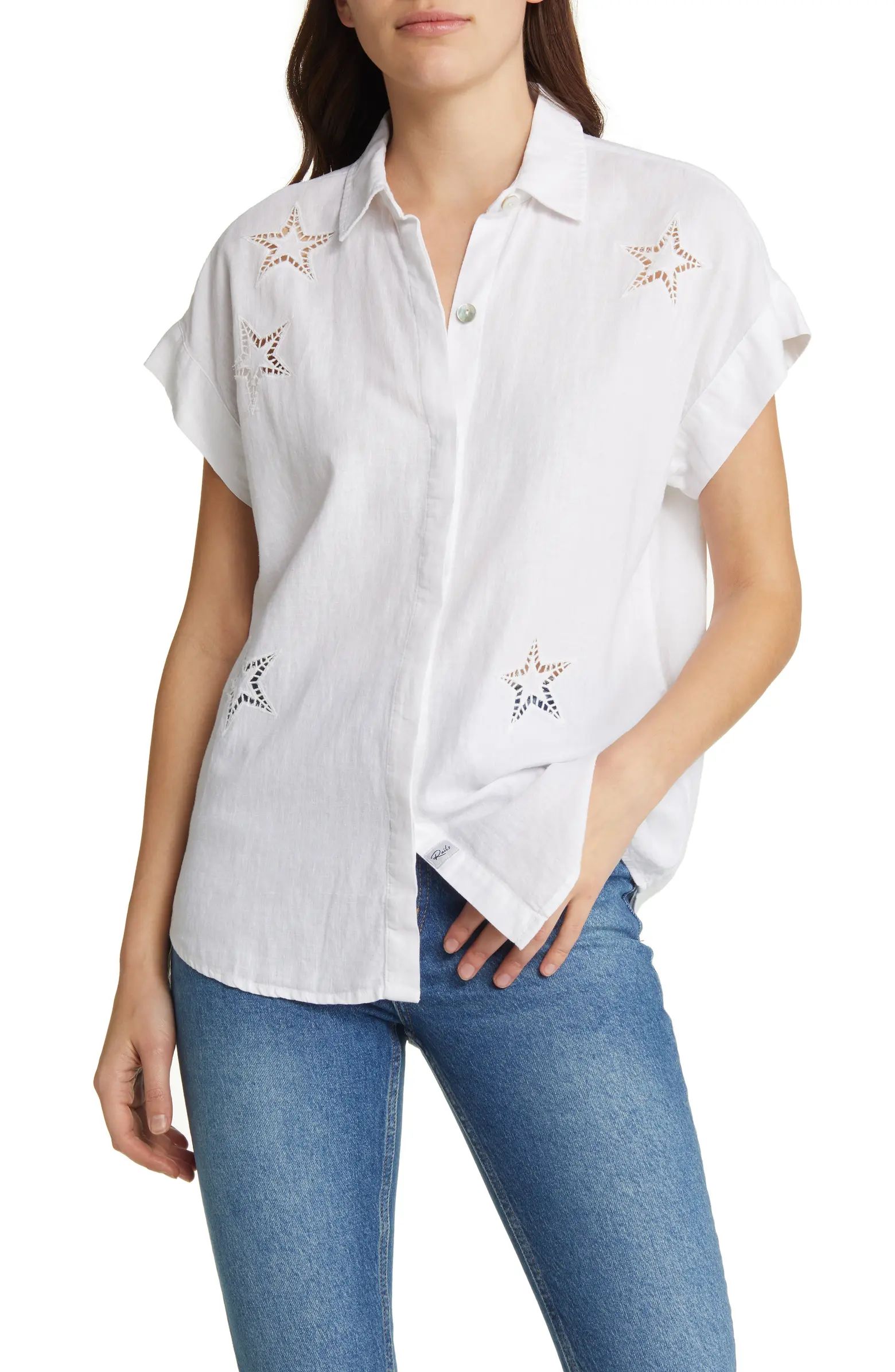 Jamie Star Linen Blend Shirt | Nordstrom