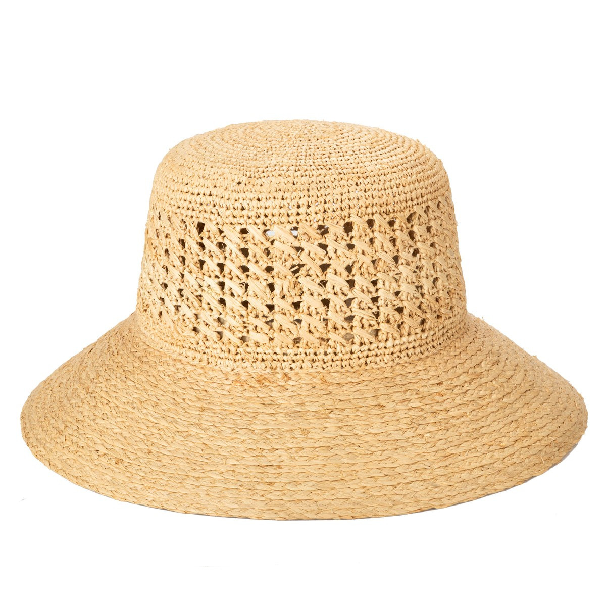 Women's Raffia Sun Hat with Hand Crochet Ventilated Crown (RHM6211) | San Diego Hat Company