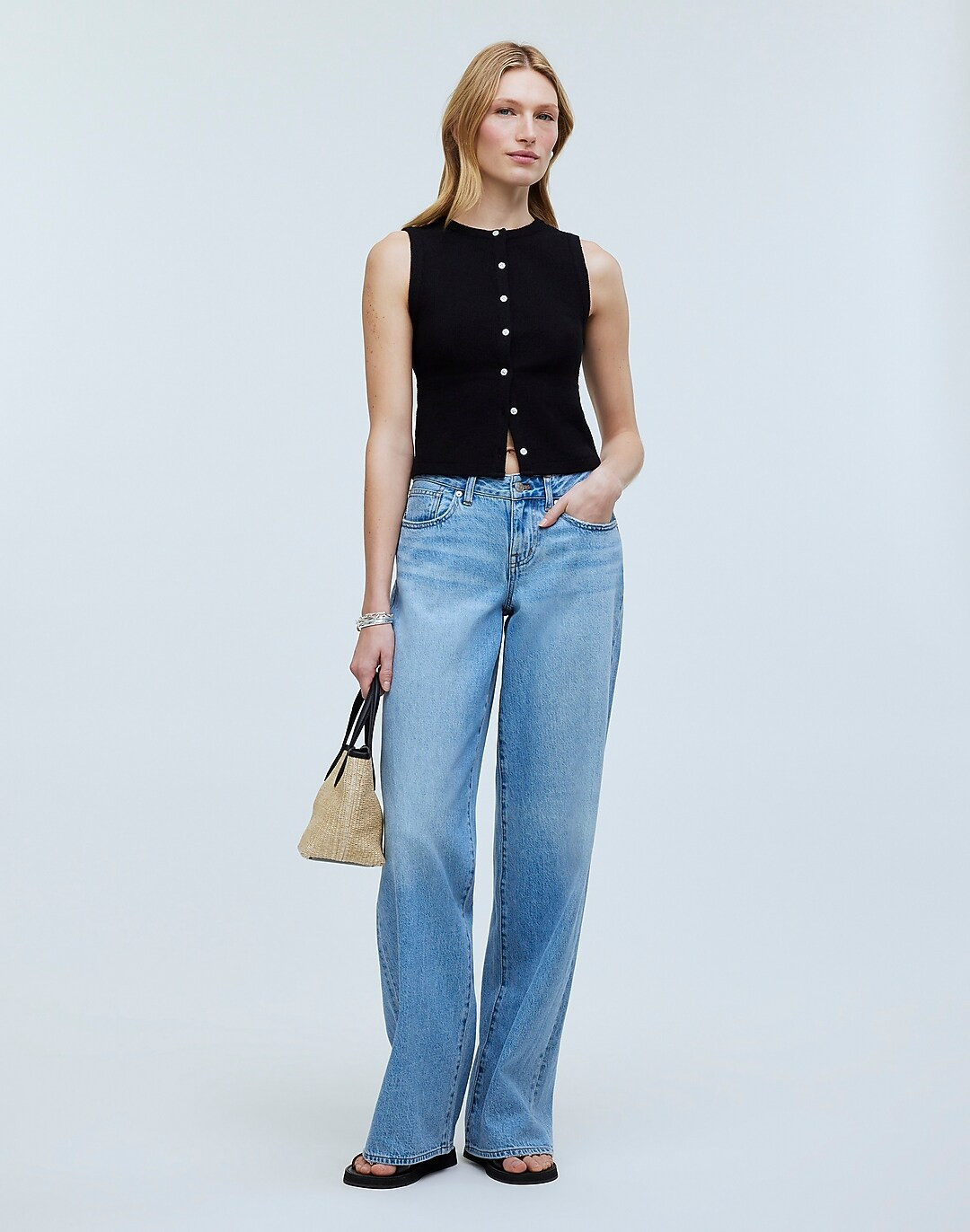 Split-Crewneck Cardigan Tank | Madewell