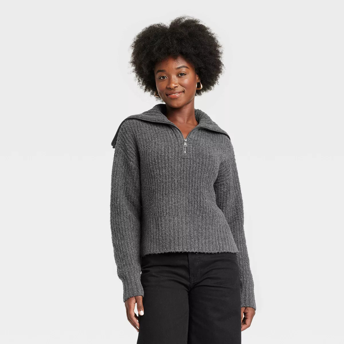 Women's Quarter Zip Collared Pullover Sweater - Universal Thread™ | Target