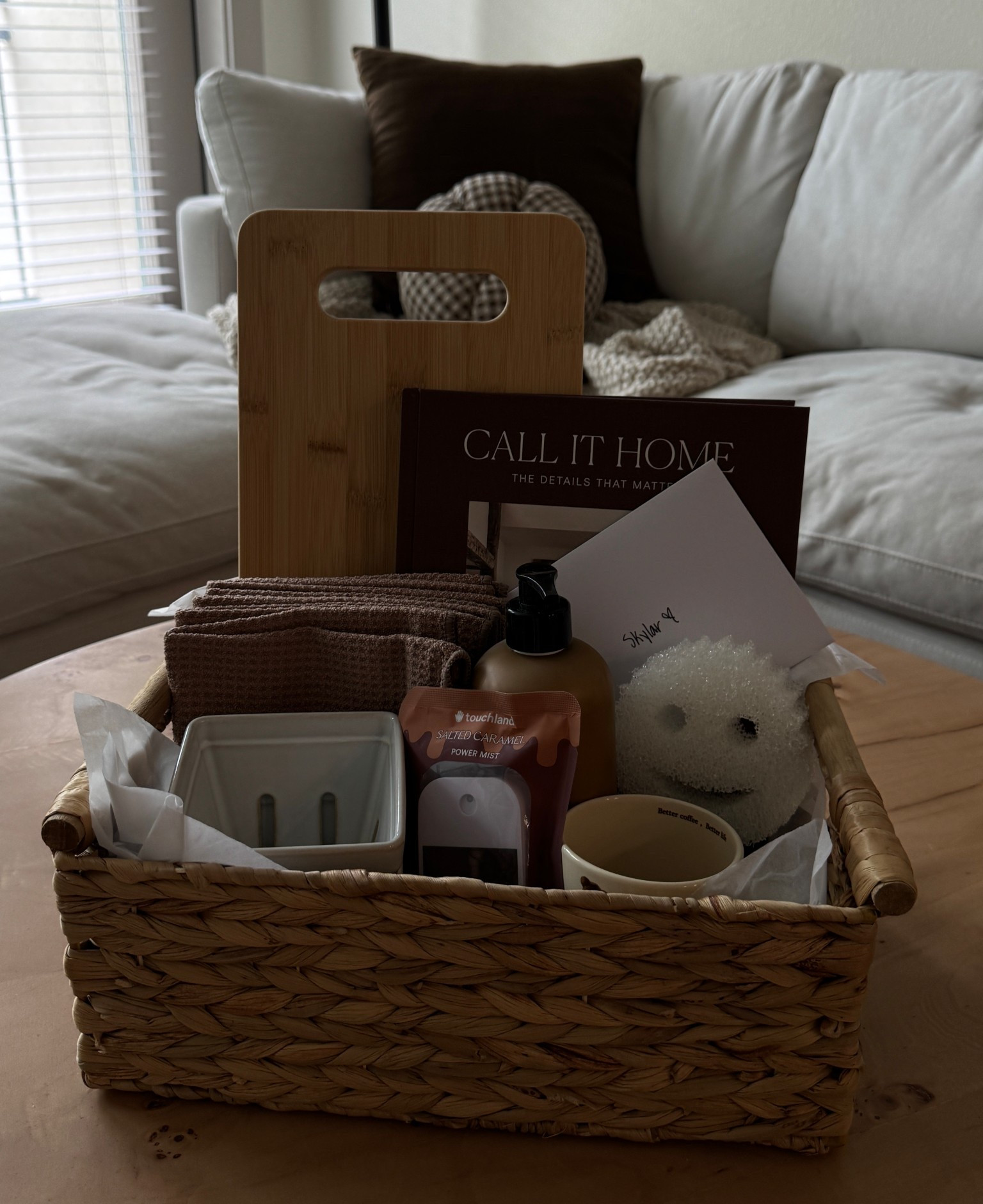 Housewarming basket idea- all from Amazon🤎 

#LTKHome #LTKFindsUnder50 #LTKFindsUnder100