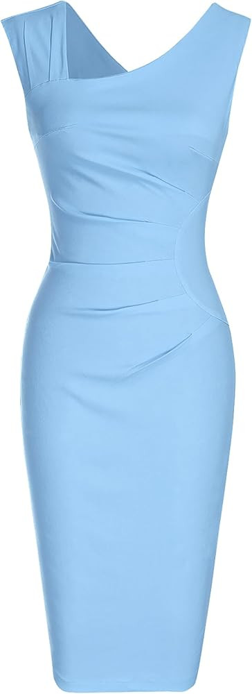 MUXXN Women's Retro 1950s Style Sleeveless Slim Business Pencil Dress | Amazon (US)