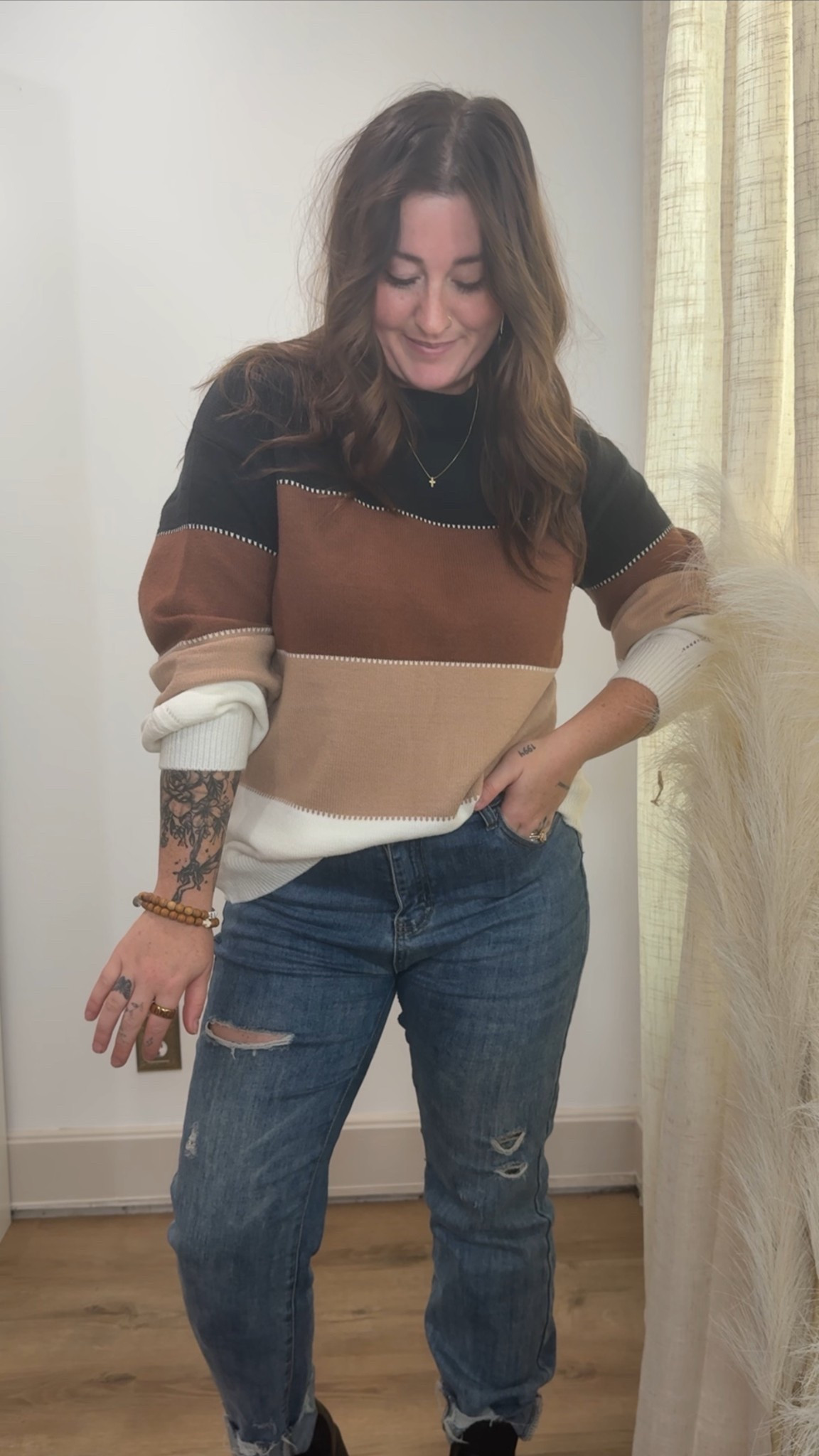 3 sweaters that aren’t basic solid color! Wearing medium in every sweater! In the colorblock ones I got the style “black” and “2143 khaki” 5’1 size 8!

#LTKPetite #LTKFindsUnder50 #LTKootd