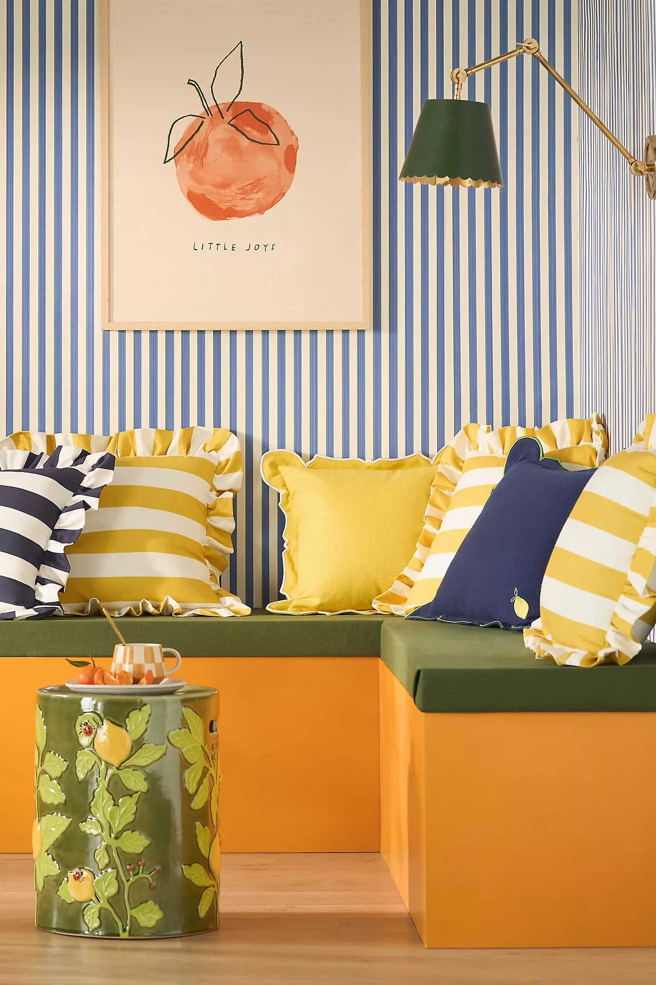 Maeve by Anthropologie Striped Ruffle Indoor/Outdoor Pillow | Anthropologie (US)