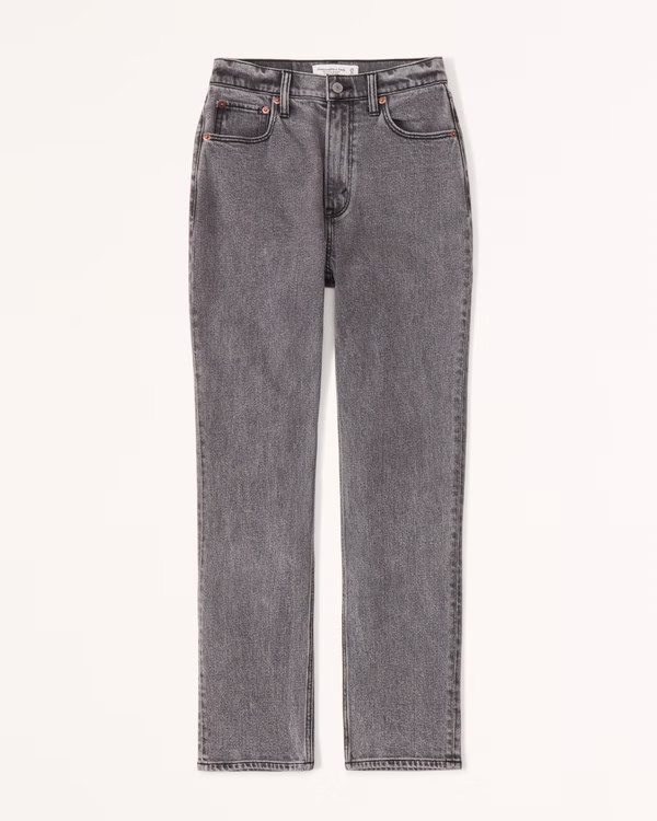 Women's Curve Love Ultra High Rise Ankle Straight Jean | Women's Bottoms | Abercrombie.com | Abercrombie & Fitch (US)