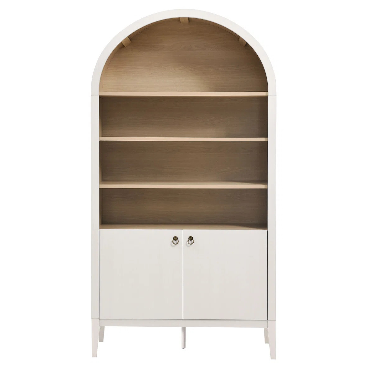 Nolan 74" Tall Arched Storage Display Cabinet Bookshelf | Wayfair North America