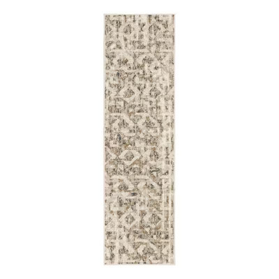 2'x7' Eliot Geo Runner Rug Tan/Beige/Gray - Threshold™: Geometric Pattern, Low Pile, Indoor Use, Contemporary Style | Target