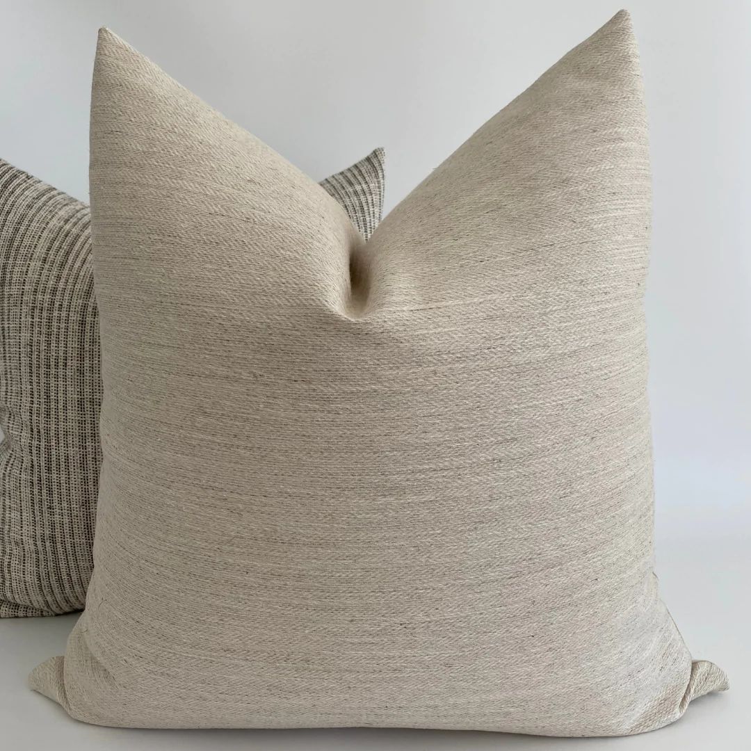 Basketweave Flax Pillow Cover | Hackner Home (US)