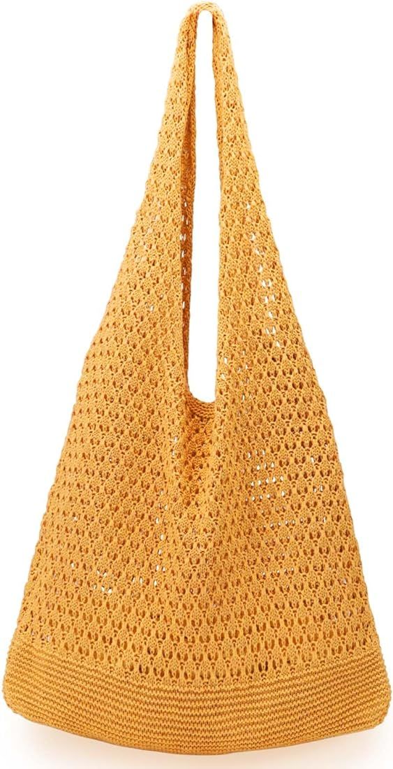 Crochet Bags for Women Summer Beach Tote Bag Aesthetic Tote Bag Hippie Bag Knit Bag | Amazon (US)