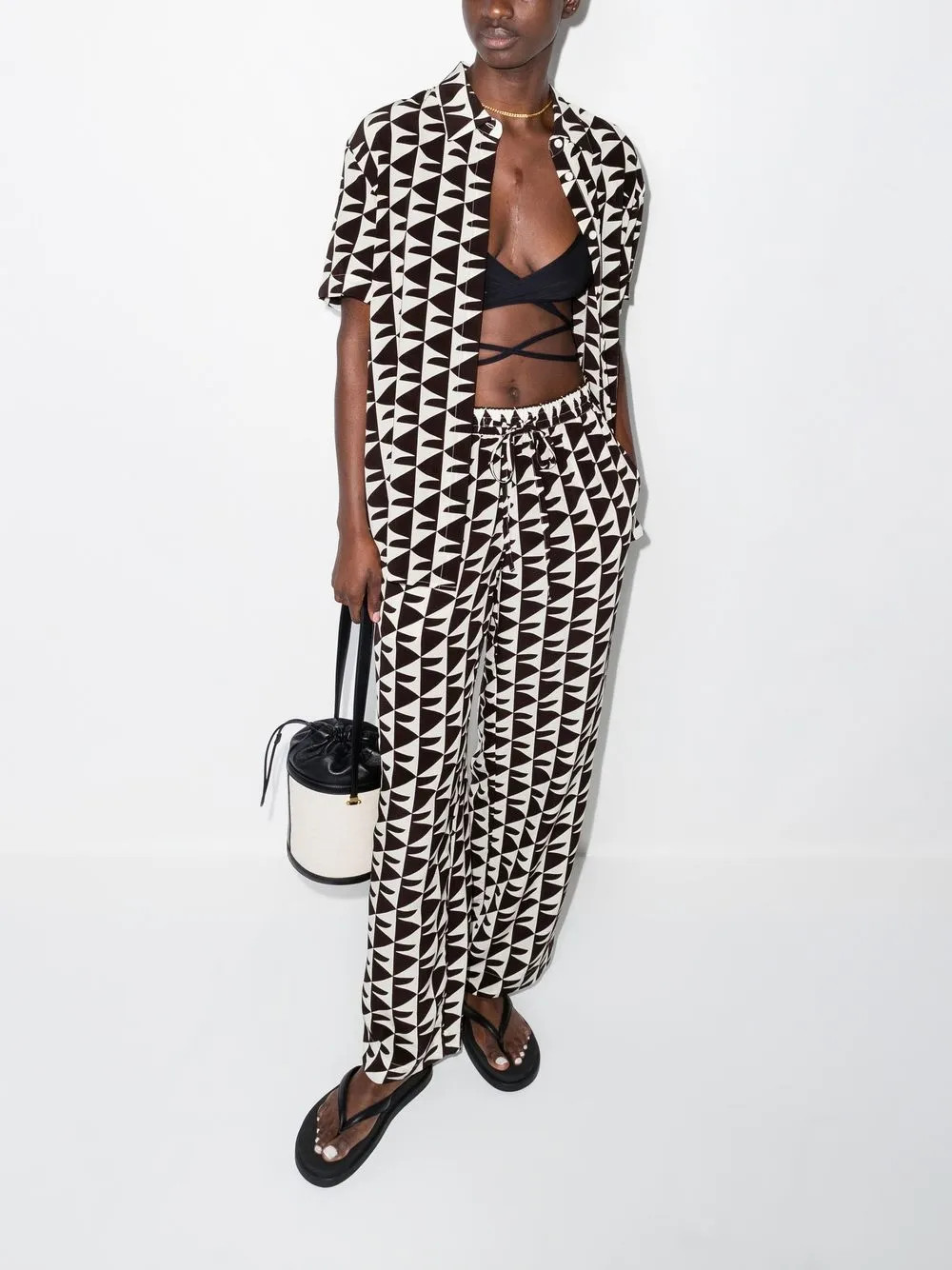 geometric-print silk shirt | Farfetch Global