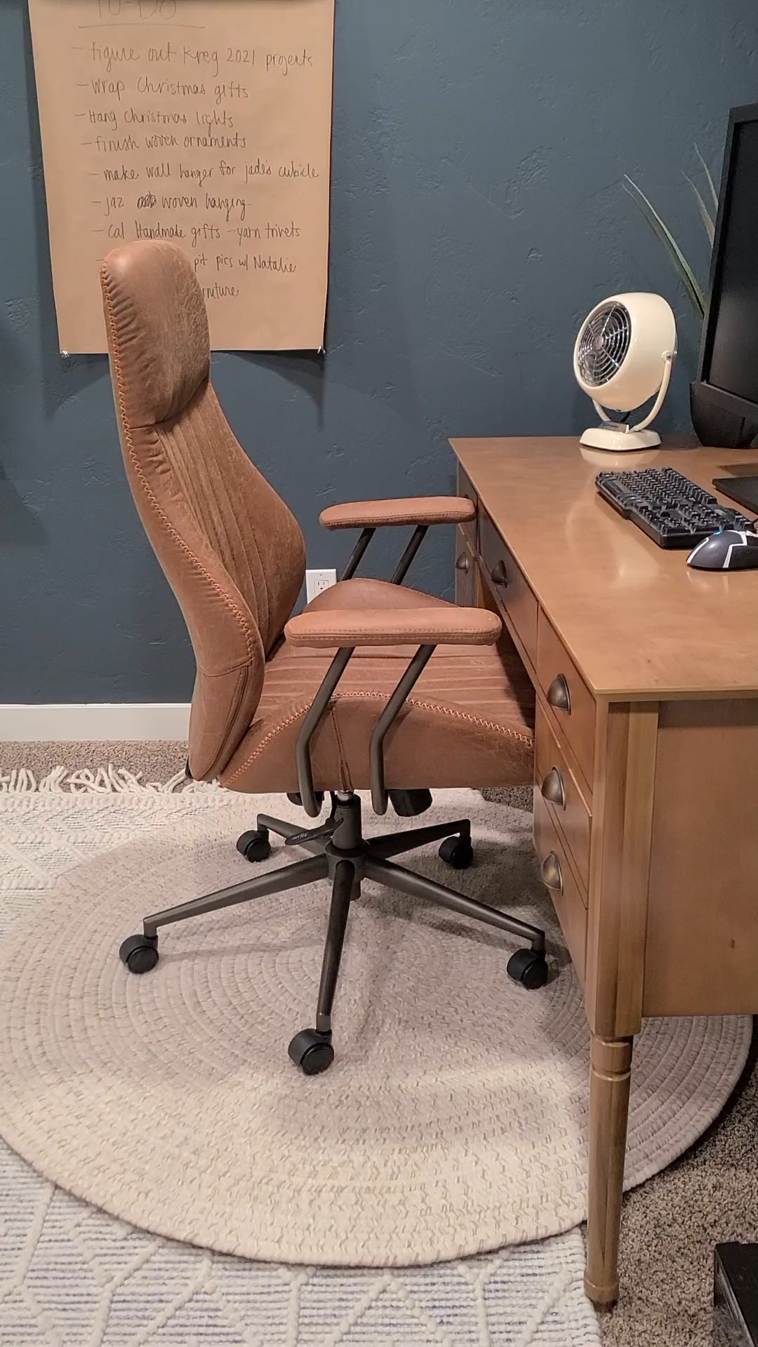 Love this office chair that isn't super ugly (like most office chairs) but still has arm rests and back support. #officechair #homeoffice  

 #LTKHome