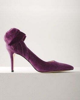 Purple Suede Bow Back Pumps | White House Black Market