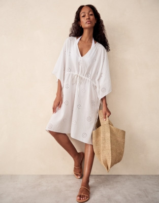 Organic Cotton Broderie Kaftan | The White Company | The White Company UK & ROW