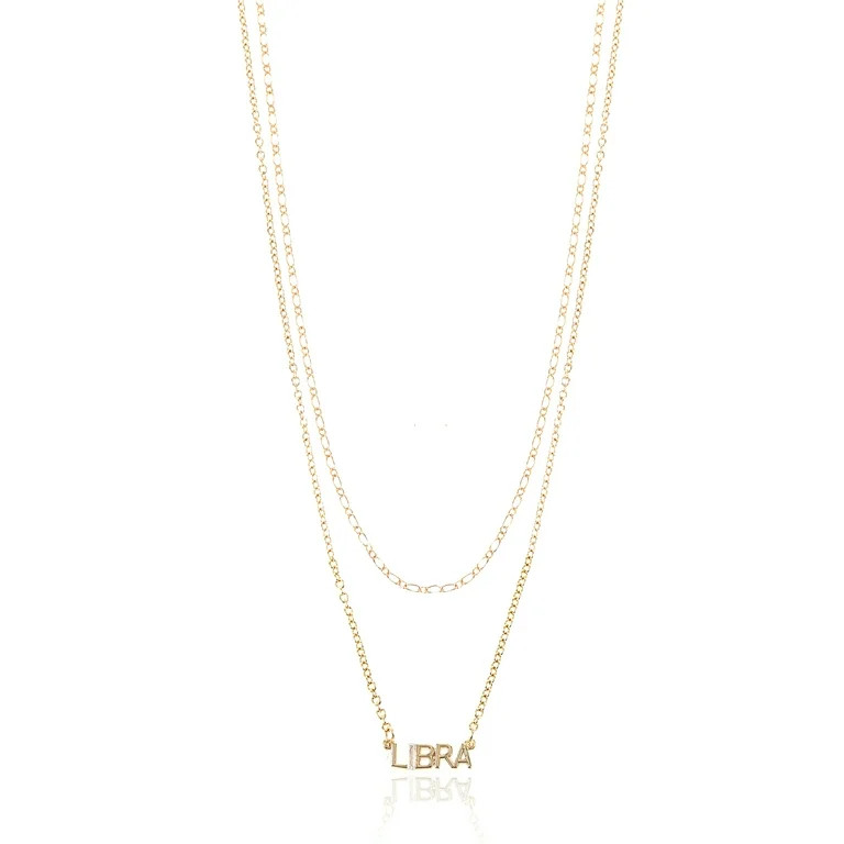 Time and Tru Goldtone Zodiac Necklace Set, 2 Pieces, Libra - Walmart.com | Walmart (US)