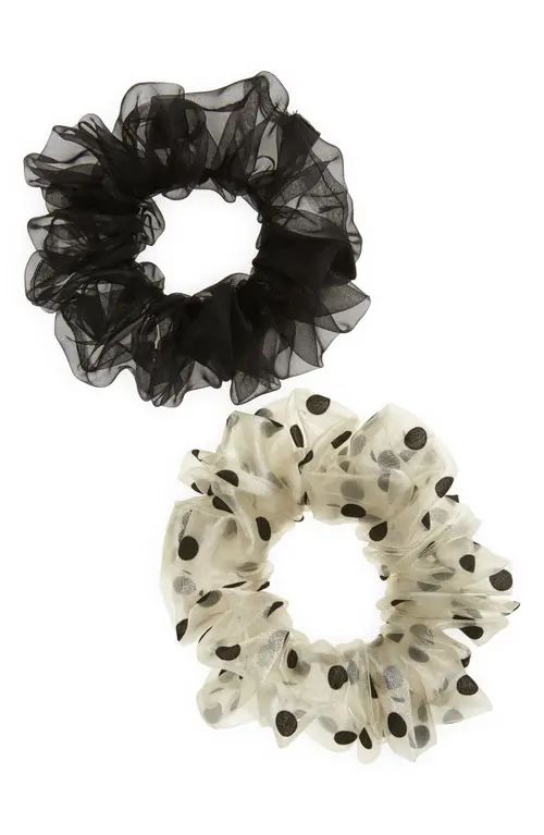 Tasha 2-Pack Assorted Scrunchies in White Black at Nordstrom | Nordstrom