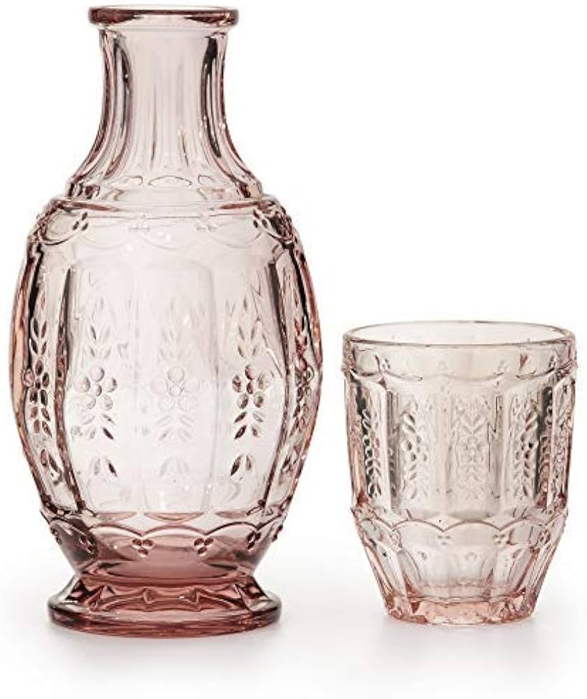 Zanzer Pink/Purple Vintage Bedside Night Carafe Set with Glass Tumbler Perfect for Storing Water,... | Amazon (CA)