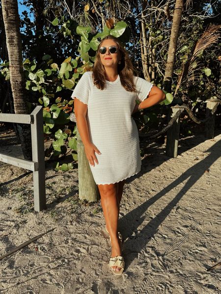 White dress, perfect for vacation spring outfit. Wearing size XXL. 

#LTKfindsunder50 #LTKmidsize #LTKstyletip