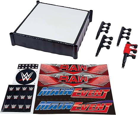 Mattel WWE Superstar Ring with Labels - Main Event & RAW, Spring-Loaded Ring Mat & Pro Tension El... | Amazon (US)