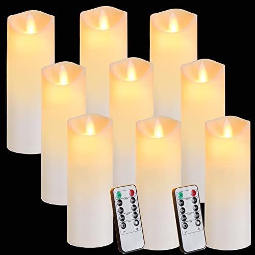 Amazon.com: Flickering Flameless Candles with Remote,Moving Flame,Battery Operated LED Pillar ... | Amazon (US)