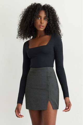 Square Neck Midi Crop Top | Dynamite Clothing