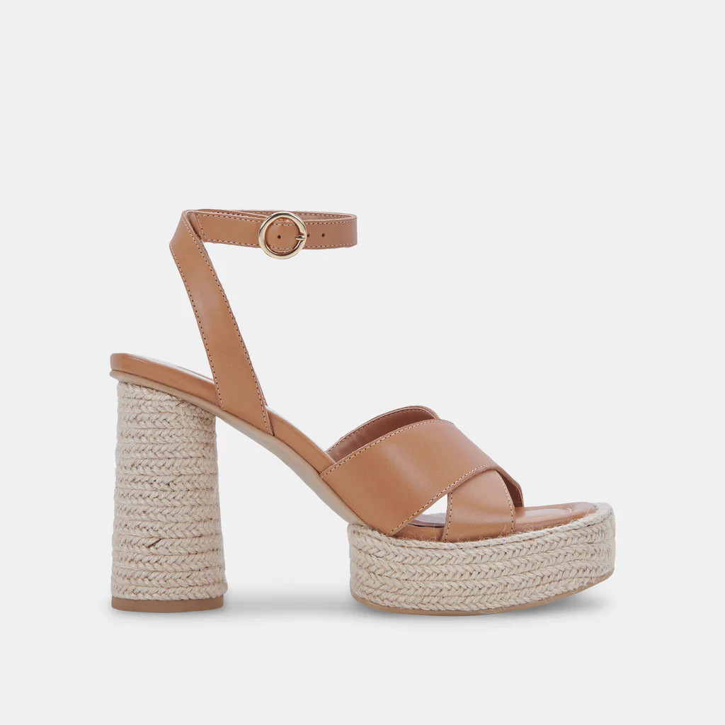 ARLOW HEELS LUGGAGE LEATHER | DolceVita.com