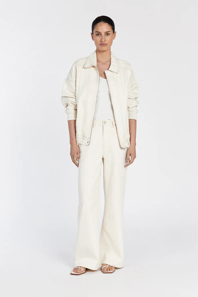 MABEL CREAM DENIM BOMBER JACKET | DISSH