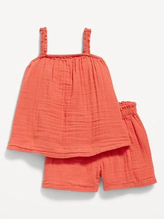 Crinkle-Crepe Tank Top &#x26; Shorts Set for Toddler Girls | Old Navy (US)