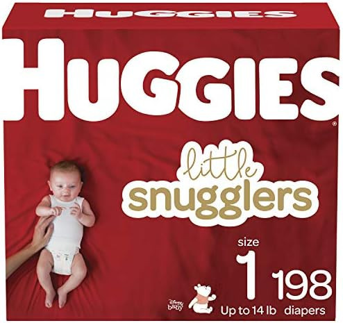 Baby Diapers Size 1, 198 Ct, Huggies Little Snugglers | Amazon (US)
