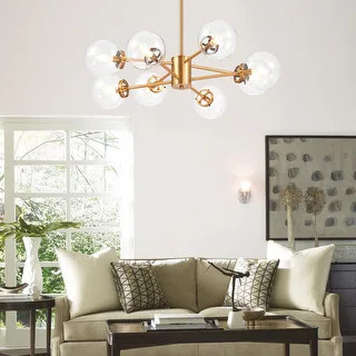 CO-Z Modern Brass 8-light Linear Sputnik Chandelier | Bed Bath & Beyond