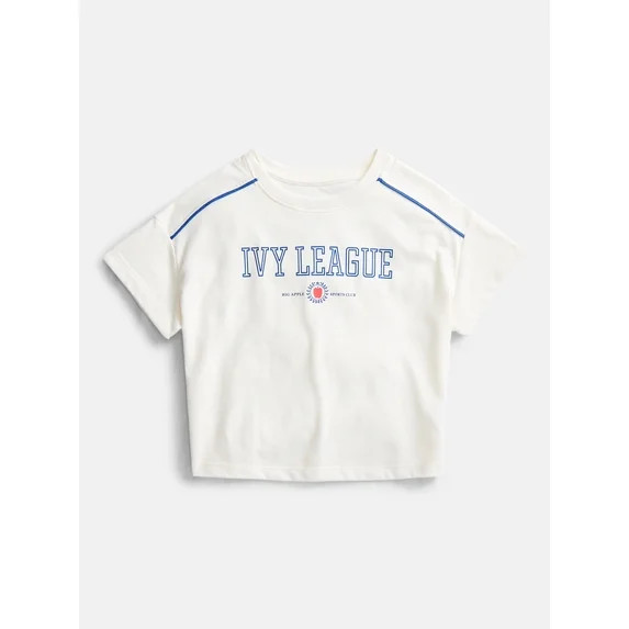 Wonder Nation Girls Graphic Tee with Short Sleeves, Sizes 4-10 | Walmart (US)