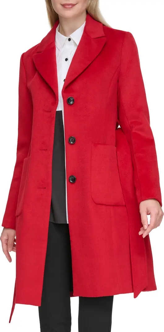 Belted Wool Blend Patch Pocket Coat | Nordstrom