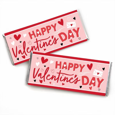 Big Dot of Happiness Happy Valentine's Day - Candy Bar Wrapper Valentine Hearts Party Favors - Se... | Target