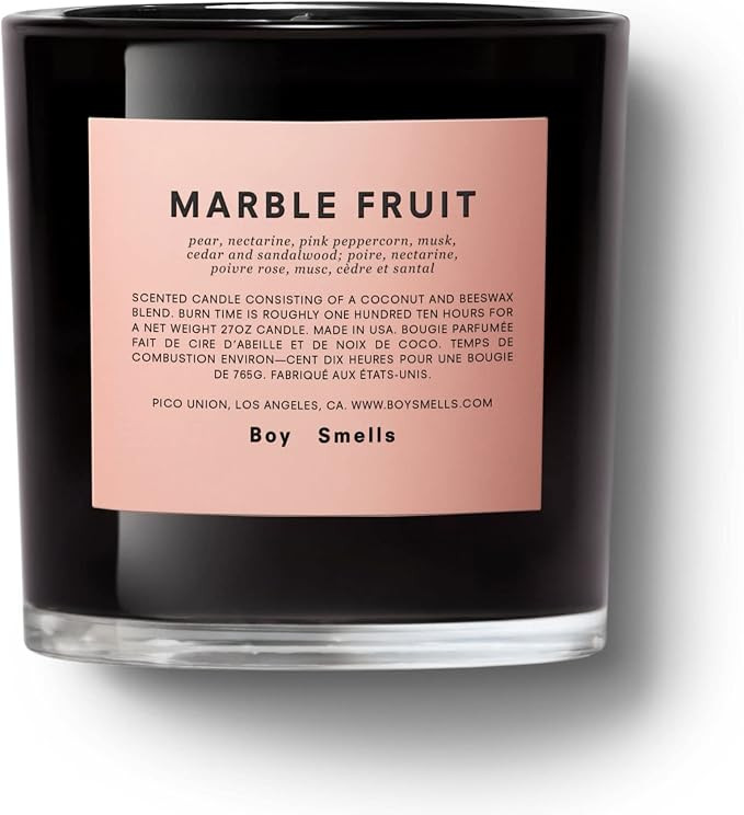 Marble Fruit Magnum Boy Smells Candle | Approx. 110 Hour Long Burn | All Natural Coconut & Beeswa... | Amazon (US)