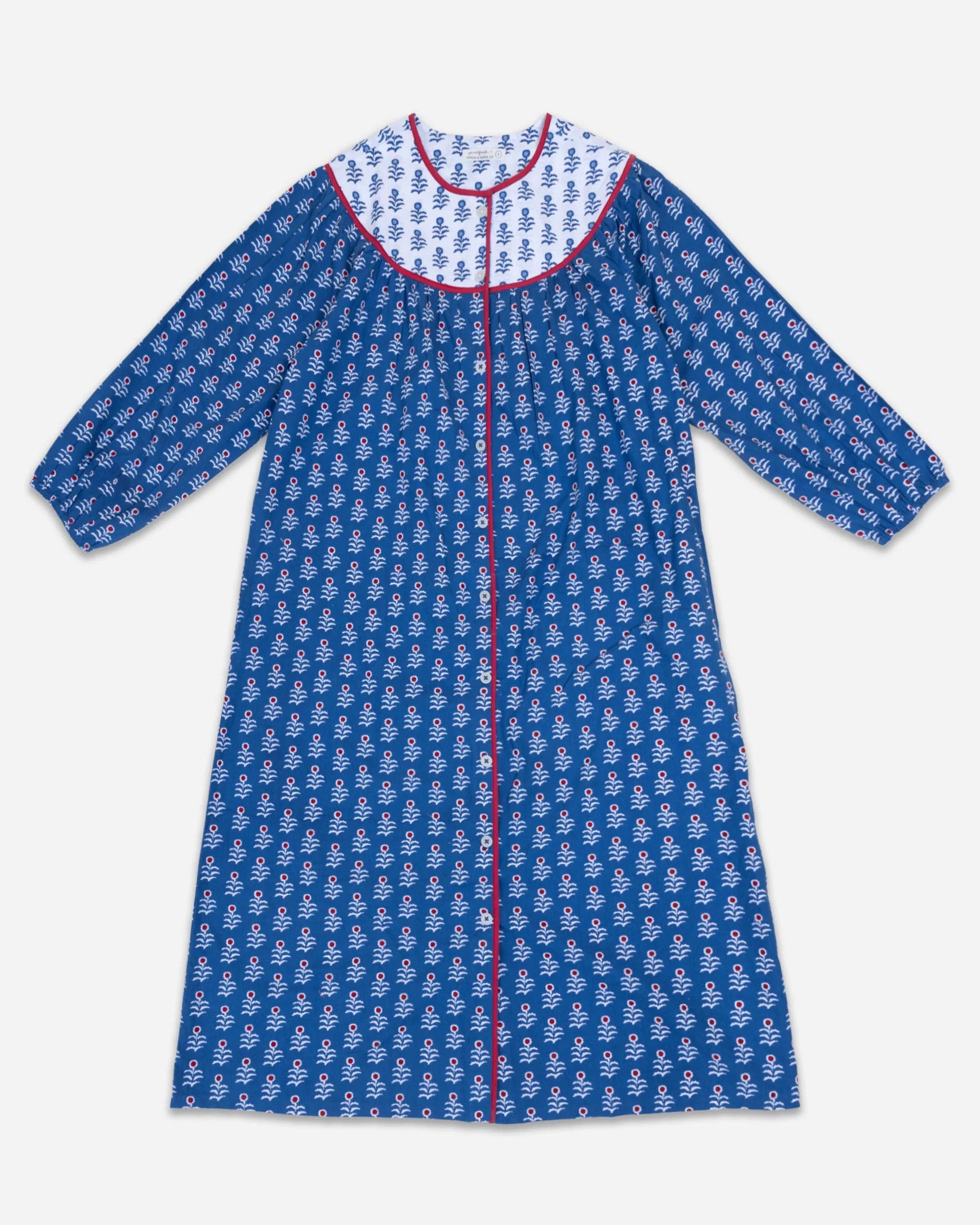 PF x Pencil + Paper Co. Stamped Floral - Day-to-Nightgown - Lapis | Printfresh