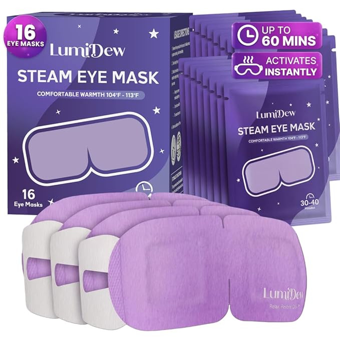 Steam Eye Mask, Self Heating Heated Eye Mask for Sleep, Warm Compress for Eyes, Moist Heat for Dr... | Amazon (US)
