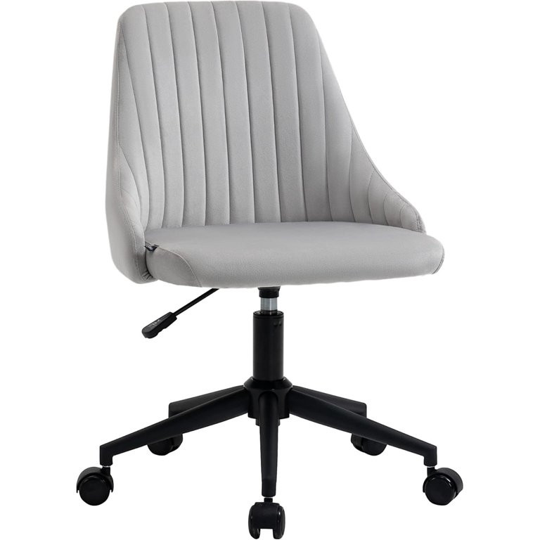 BOBOKY Mid-Back Office Chair, Velvet Fabric Swivel Scallop Shape Computer Desk Chair for Home Off... | Walmart (US)