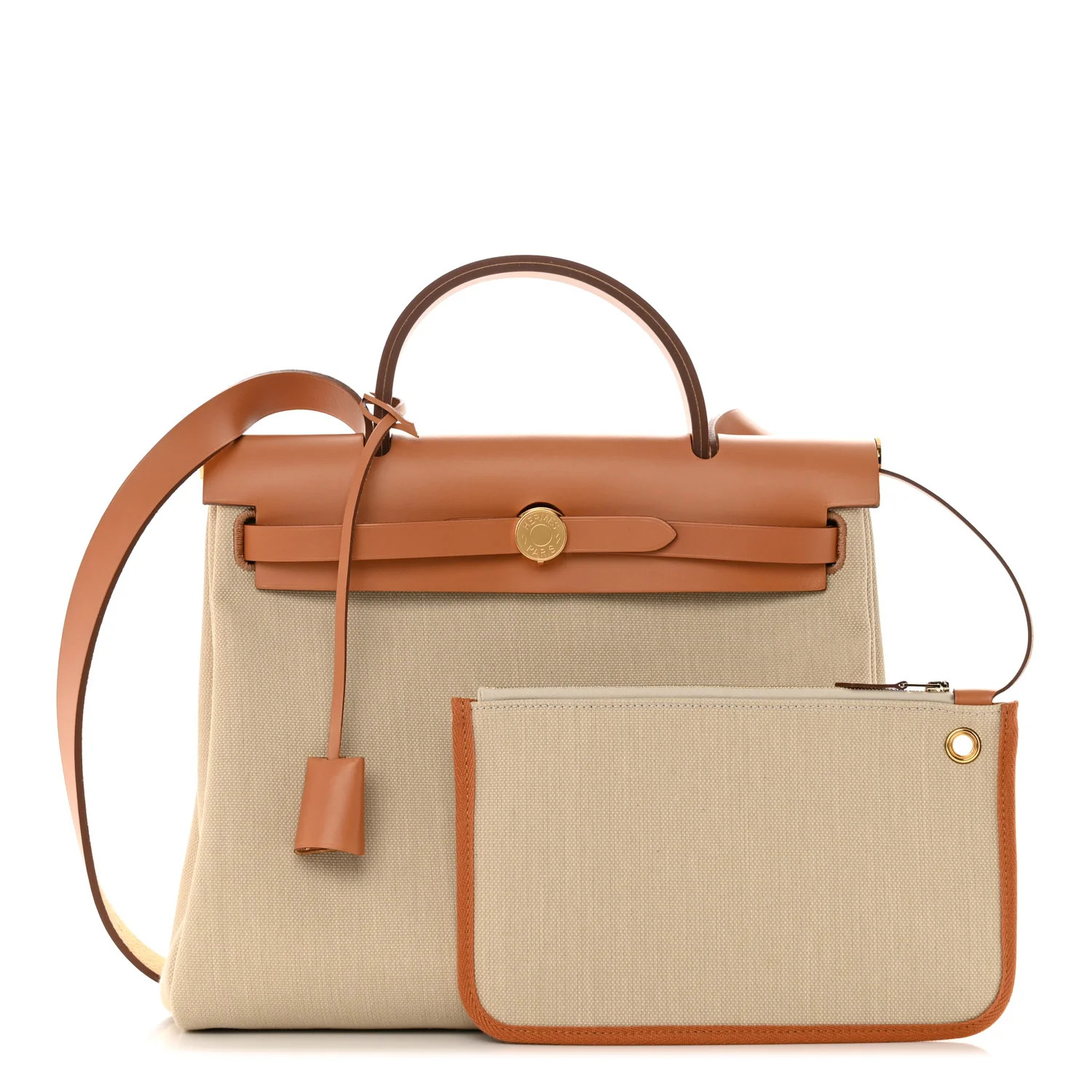 Military Toile Vache Hunter Herbag Zip Retourne 31 PM Beton Naturel | FASHIONPHILE (US)