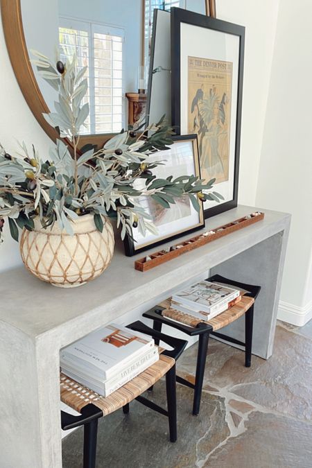 Console table styling in my dining room. 

#concretetable #console

#LTKhome